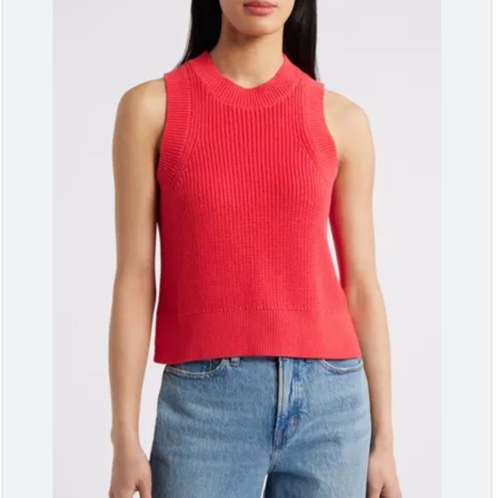 525 America Women's Demi High Crew Neck Cotton Tank in Orange